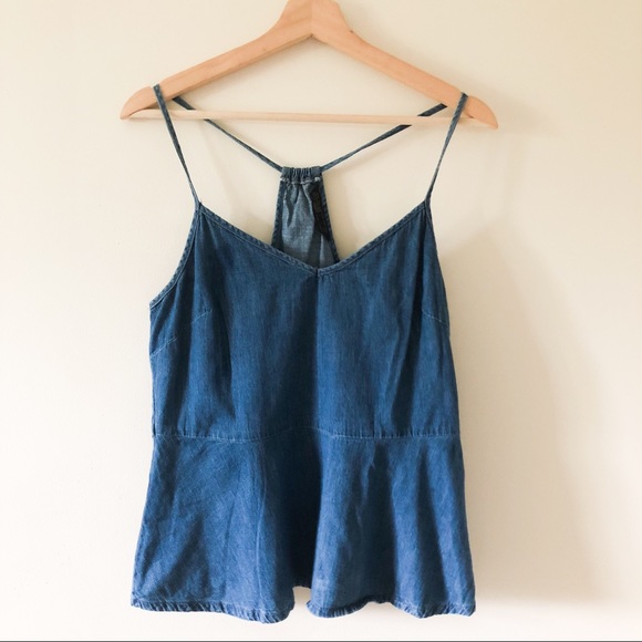 Zara Tops - Zara peplum chambray/denim Y back tank 353